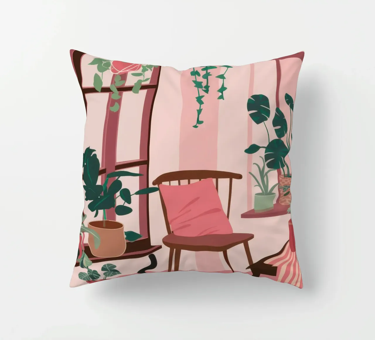 Camera rosa con gatto cuscino da Nova Glaze