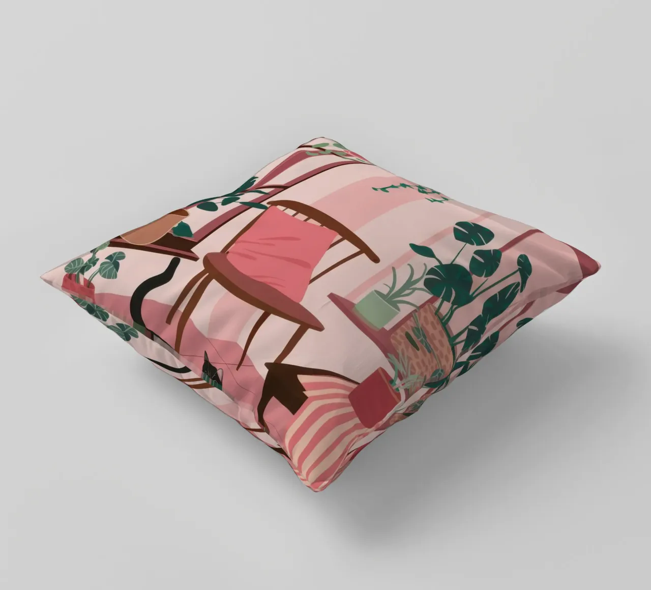 Camera rosa con gatto cuscino da Nova Glaze