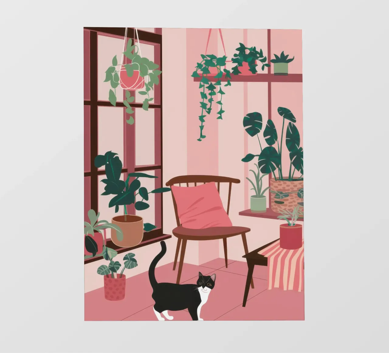 Camera rosa con gatto telo in pvc da Nova Glaze