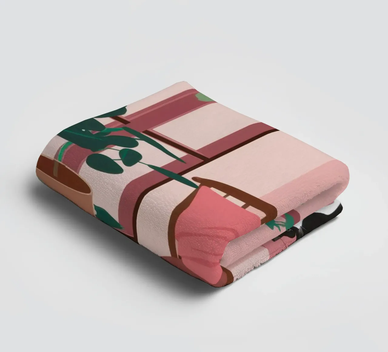 Camera rosa con gatto asciugamano da bagno da Nova Glaze