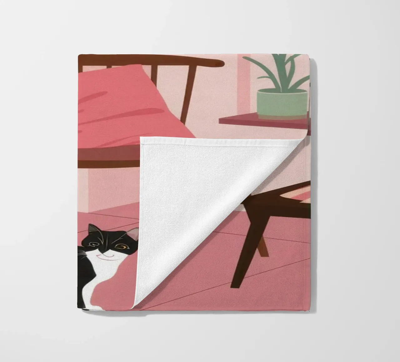 Camera rosa con gatto telo mare da Nova Glaze