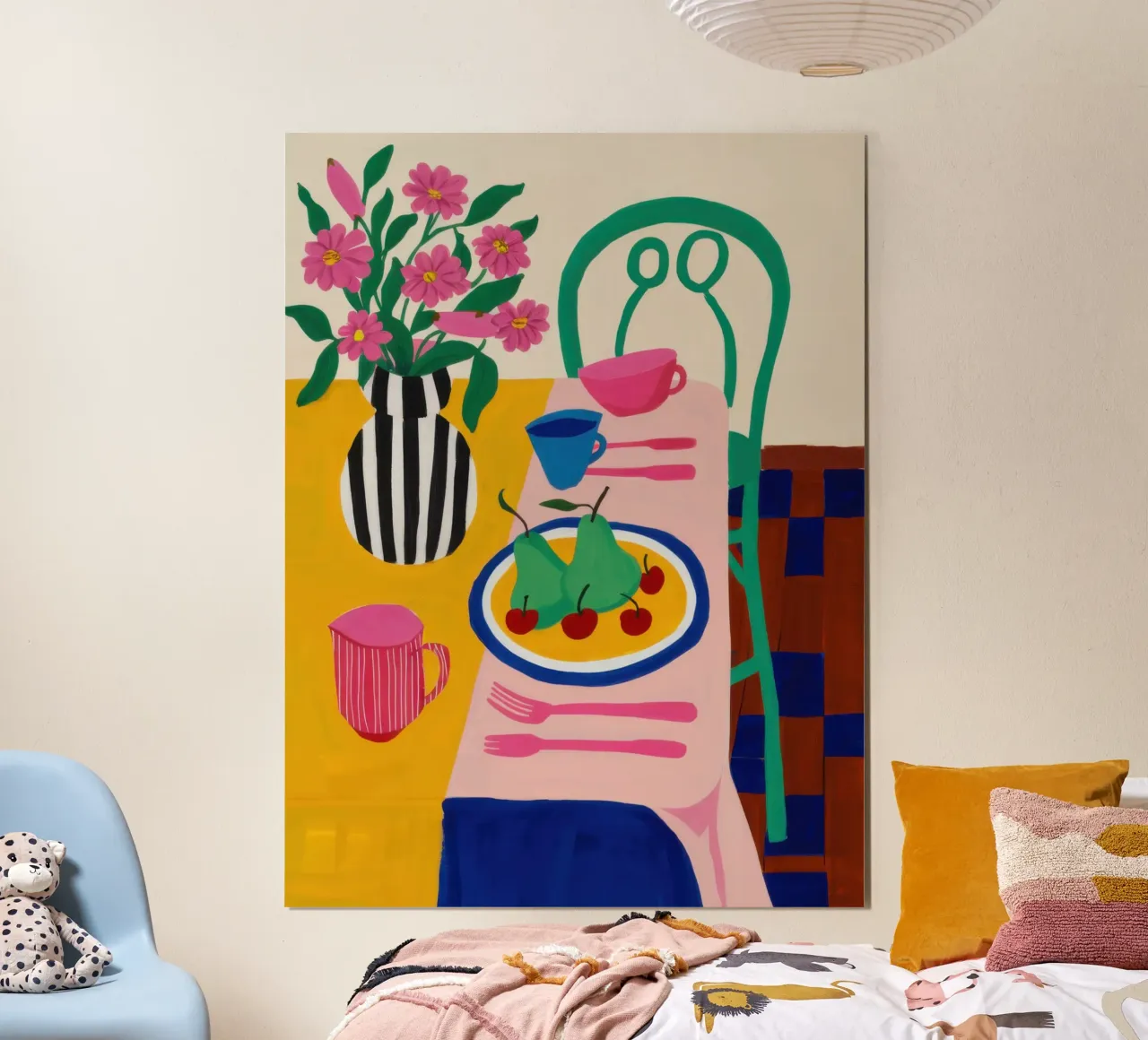 L'ora del tè in stile bohémien poster con telaio in legno da Nova Glaze