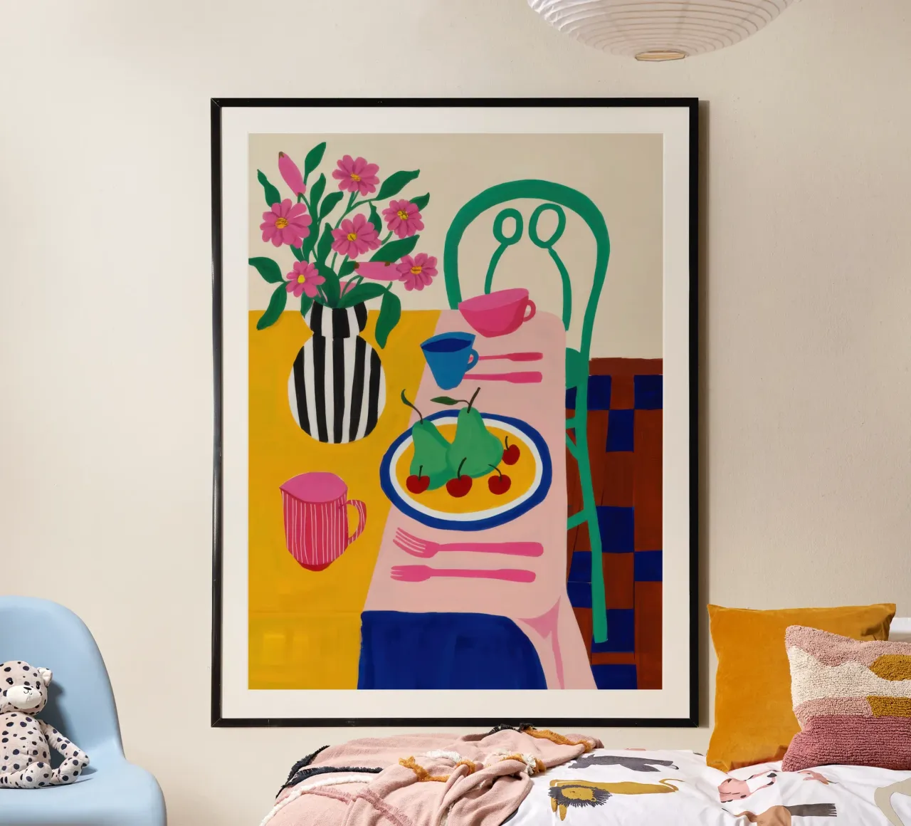 L'ora del tè in stile bohémien poster con telaio in legno da Nova Glaze