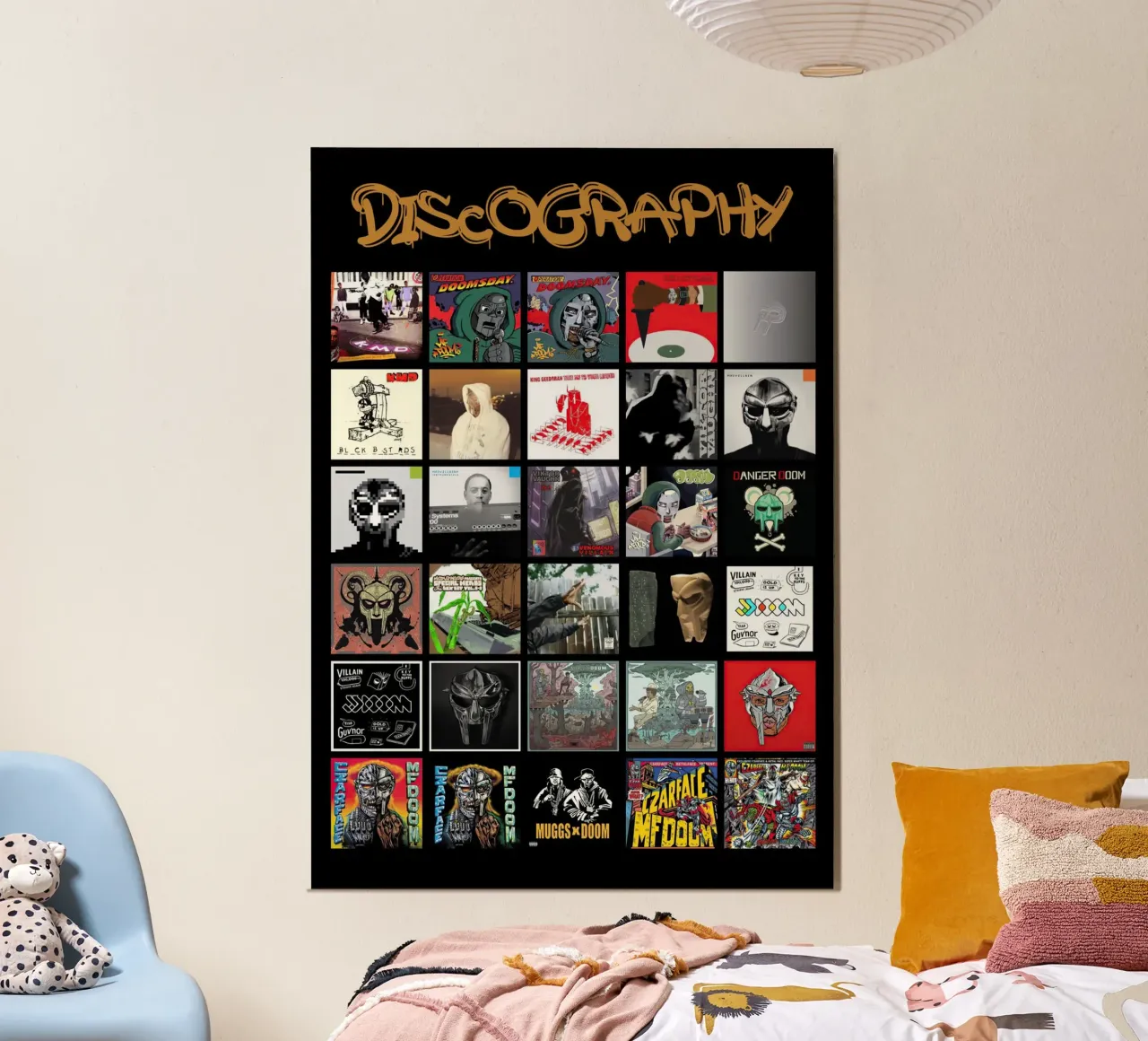 Mf Doom Diskographie Poster mit Holzrahmen von shiners