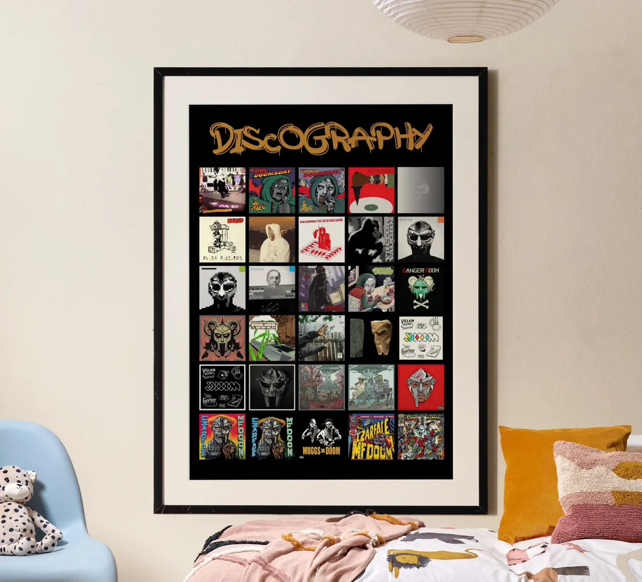 Mf Doom Diskographie Poster mit Holzrahmen von shiners