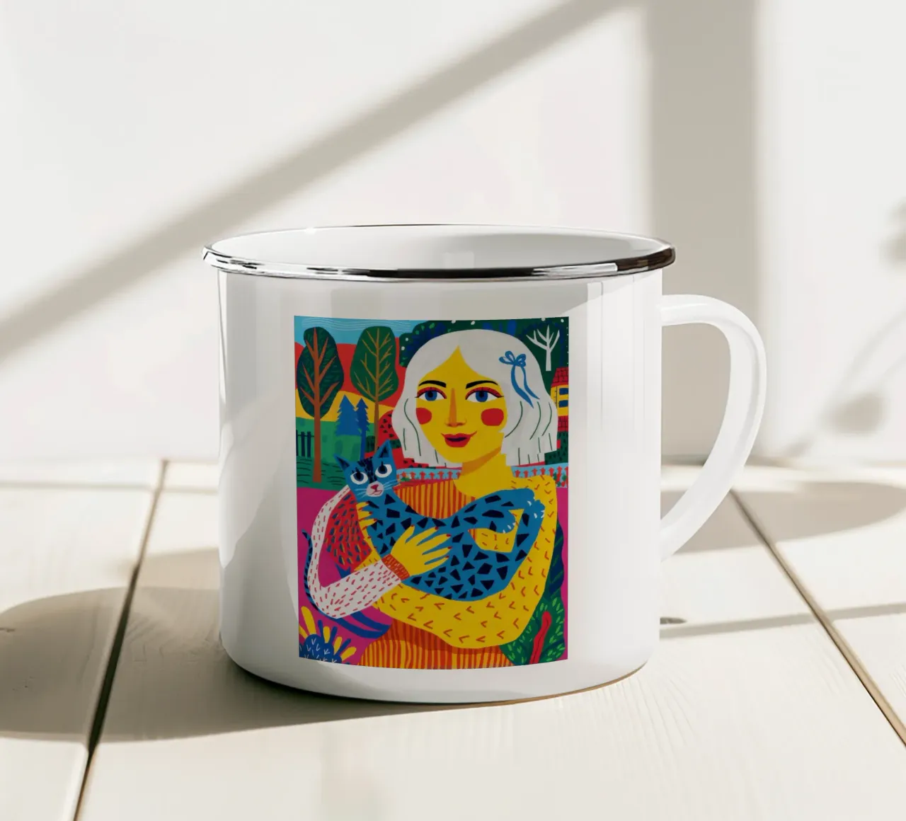 Coccole d'amore eccentriche tazza in smalto da Scaller Stars