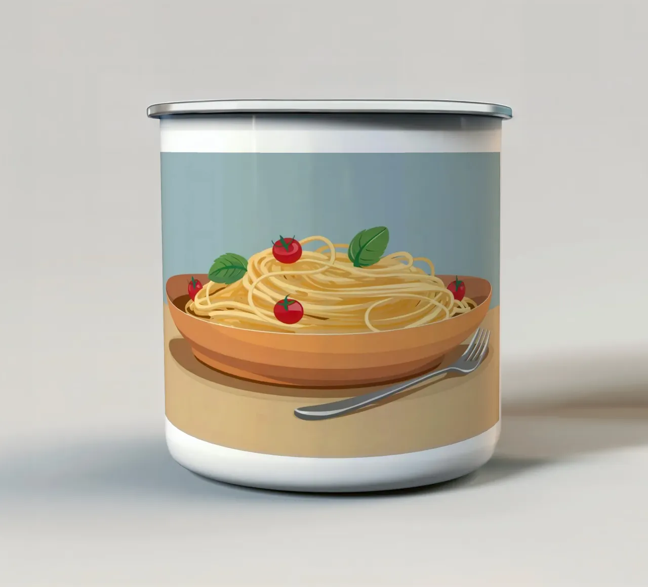 Elegante piatto per la pasta tazza in smalto da Snow Mist