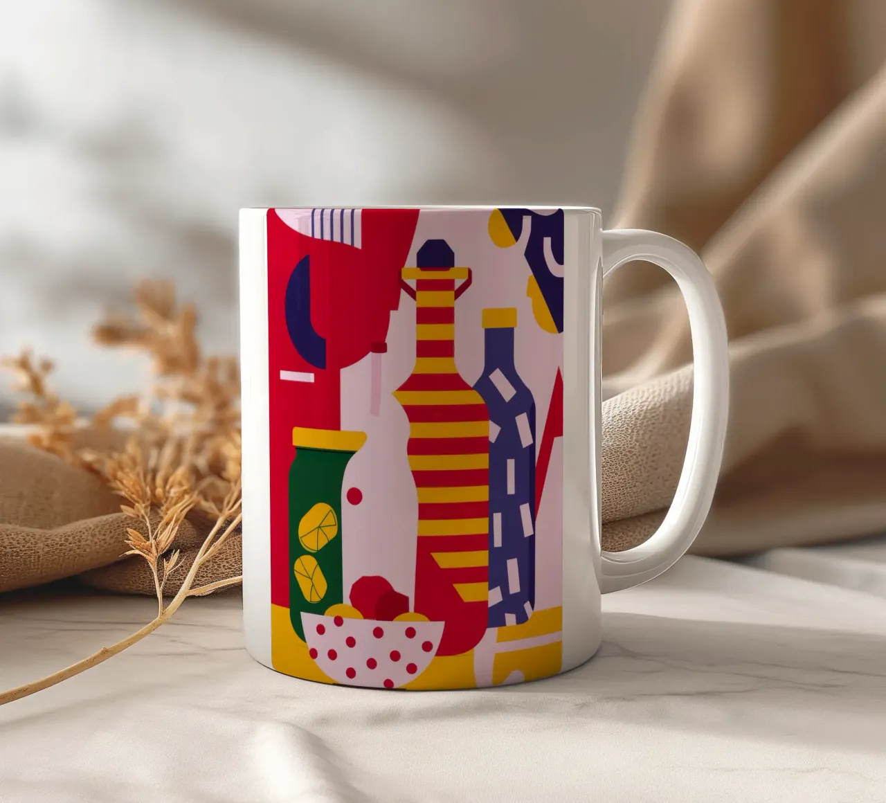 Abstract Kitchen Essentials ceramic mug by Nova Glaze