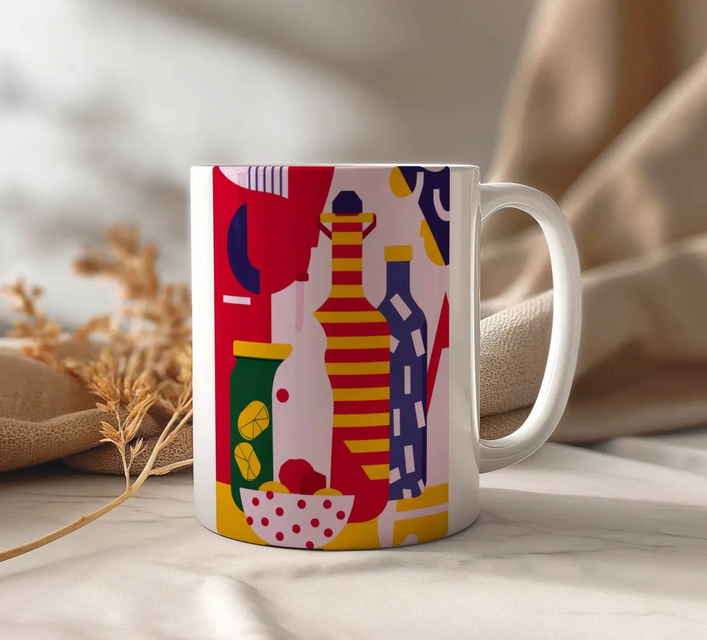 Abstract Kitchen Essentials ceramic mug by Nova Glaze