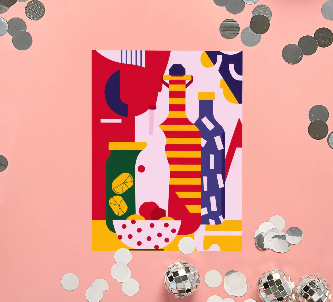 Abstracte keukenbenodigdheden sticker van Nova Glaze