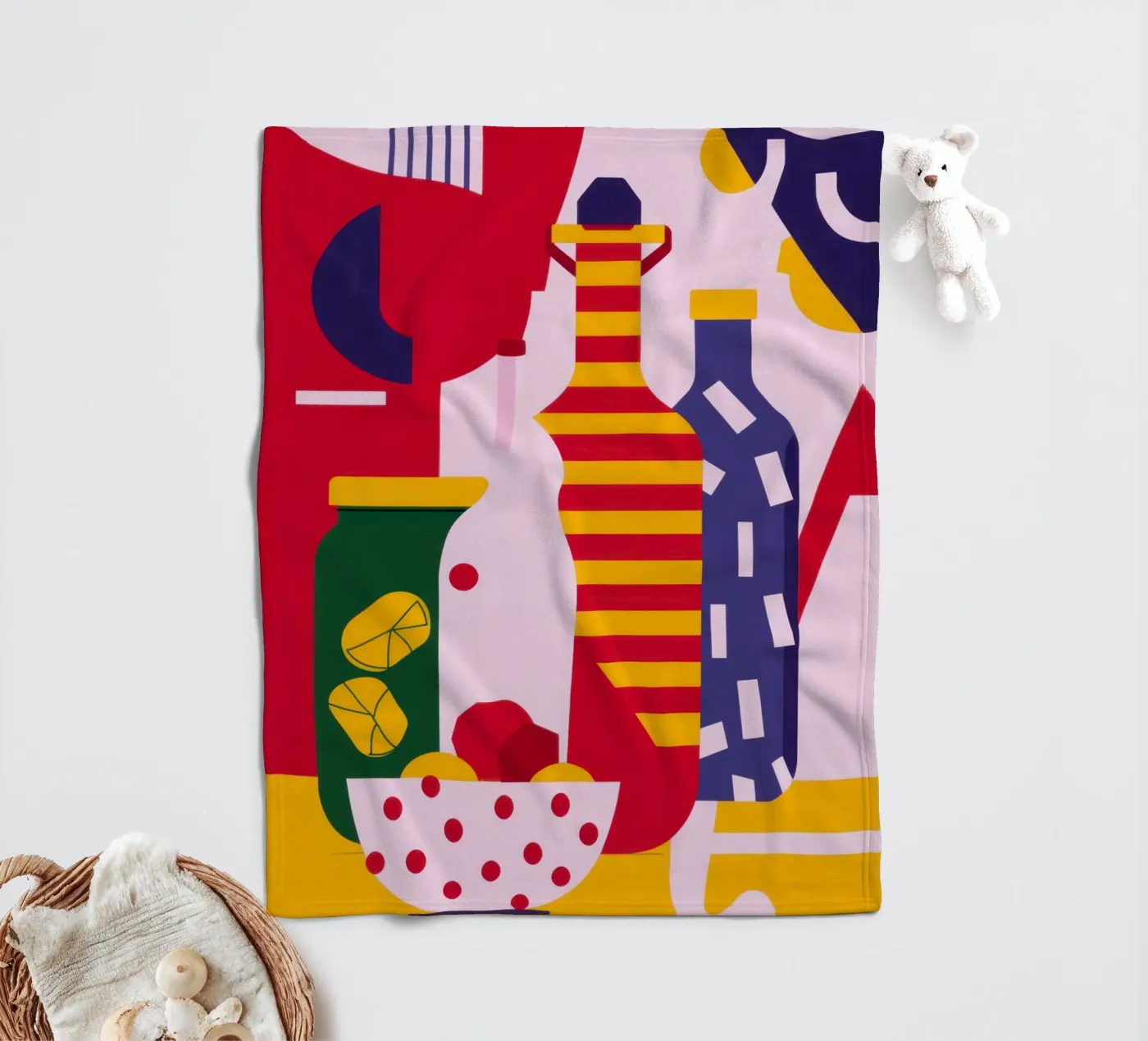 Abstract Kitchen Essentials Fleecedecke von Nova Glaze