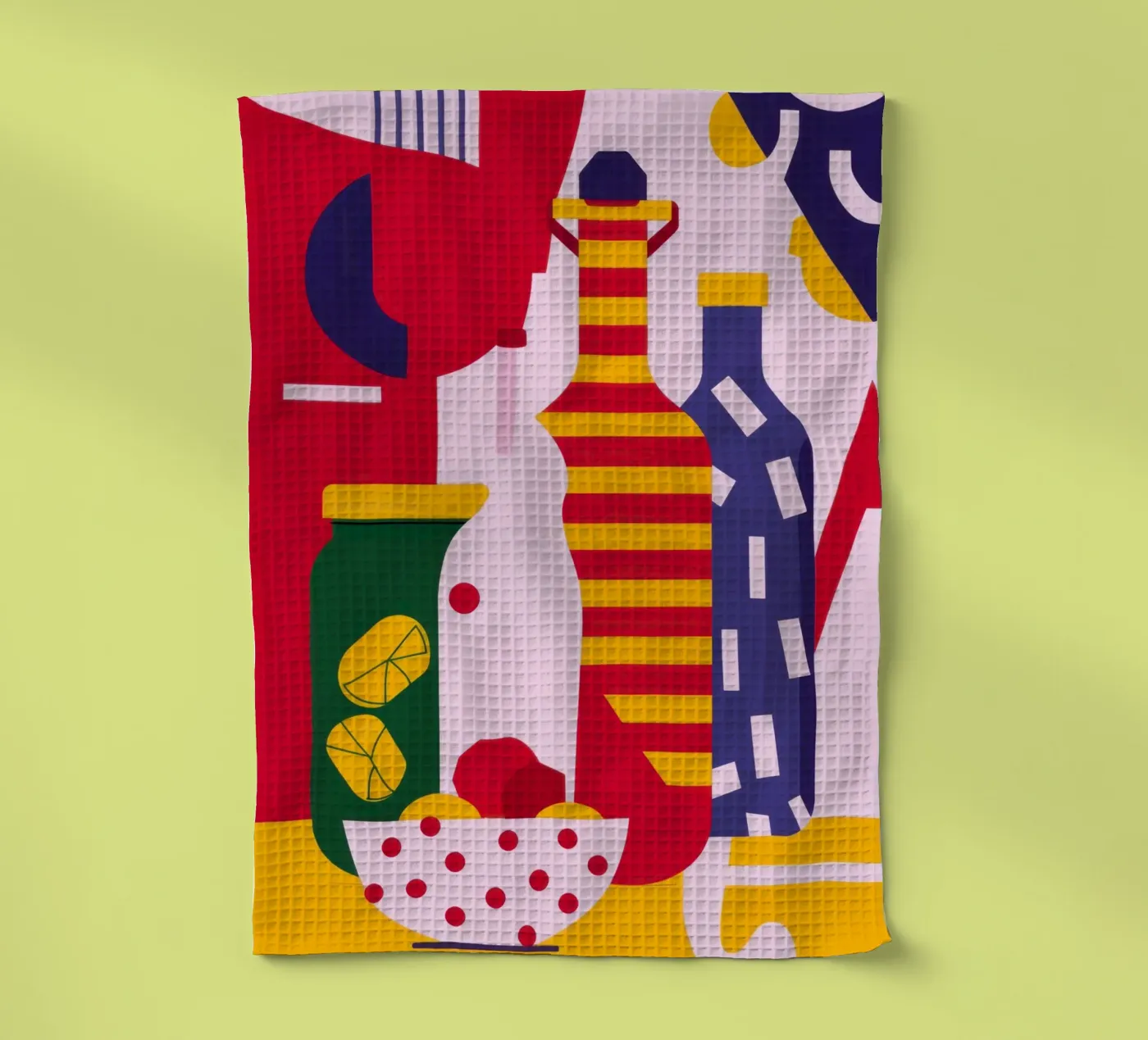 Abstracte keukenbenodigdheden theedoek van Nova Glaze