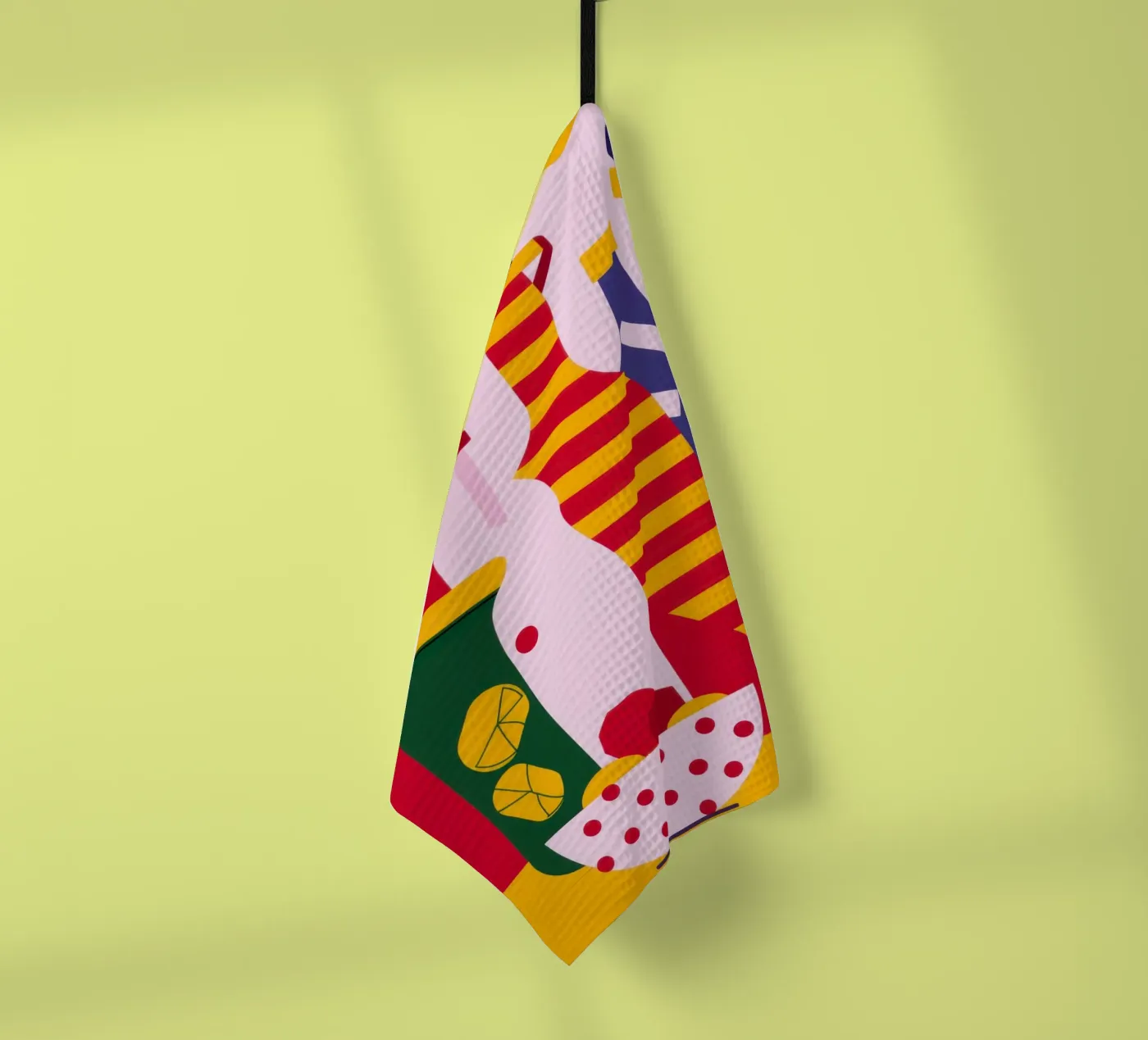 Abstracte keukenbenodigdheden theedoek van Nova Glaze