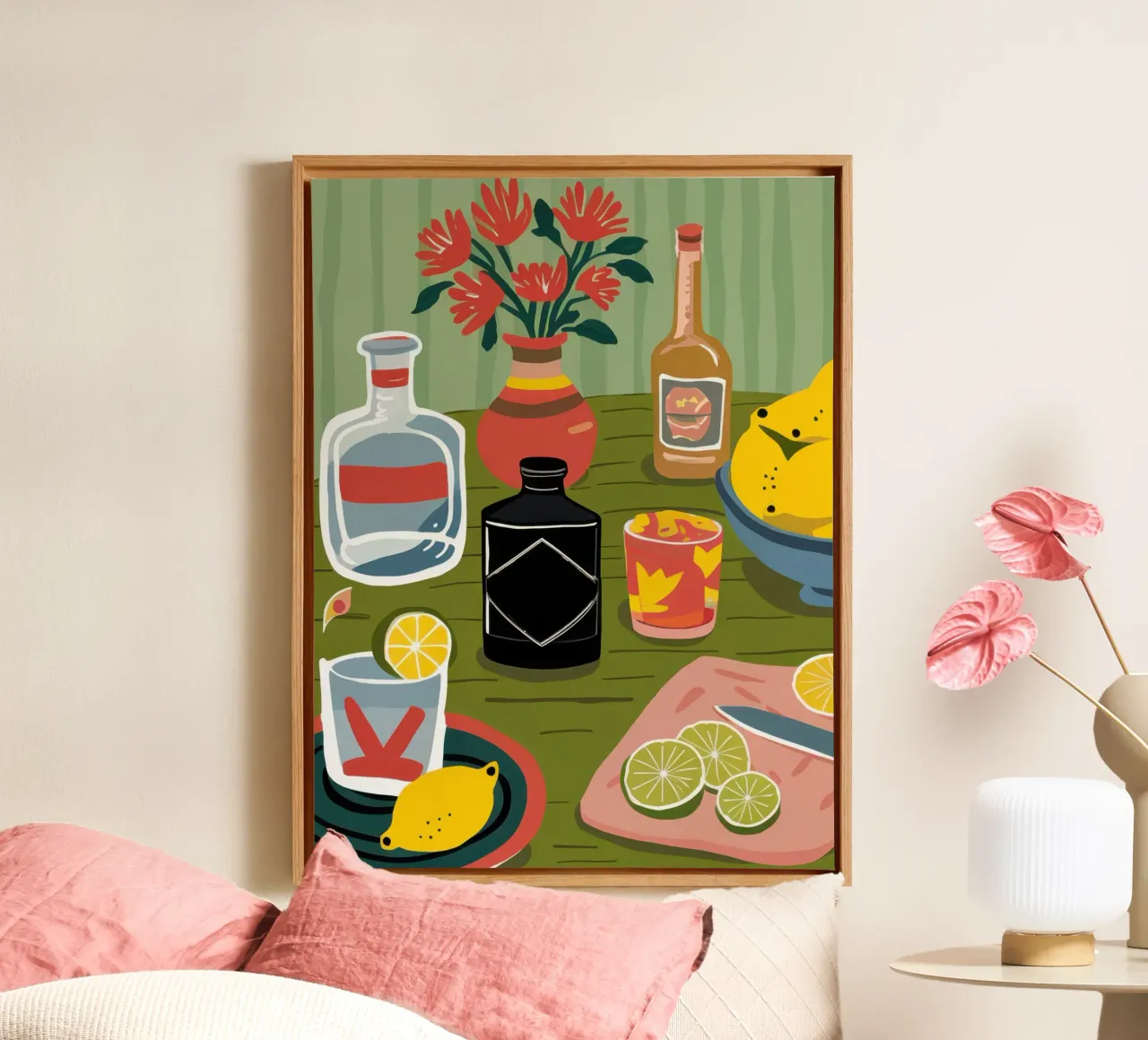 Evening Libation Ritual canvas with Floater frame by Scaller Stars