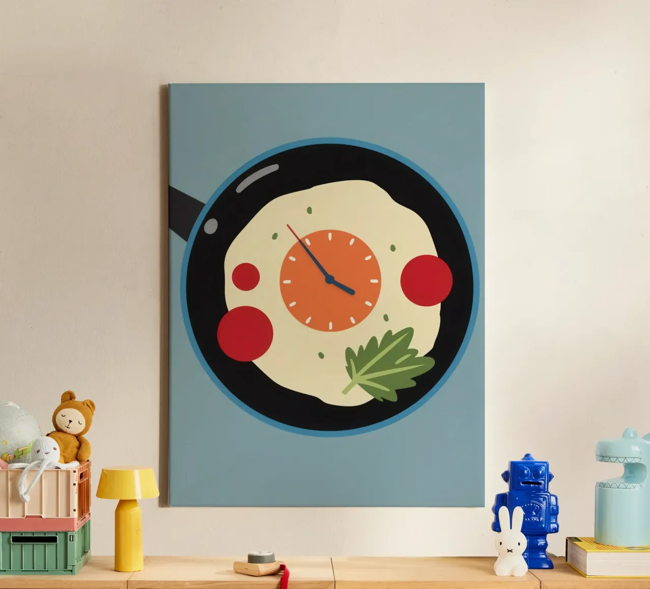 Un orologio in padella tela da Nova Glaze