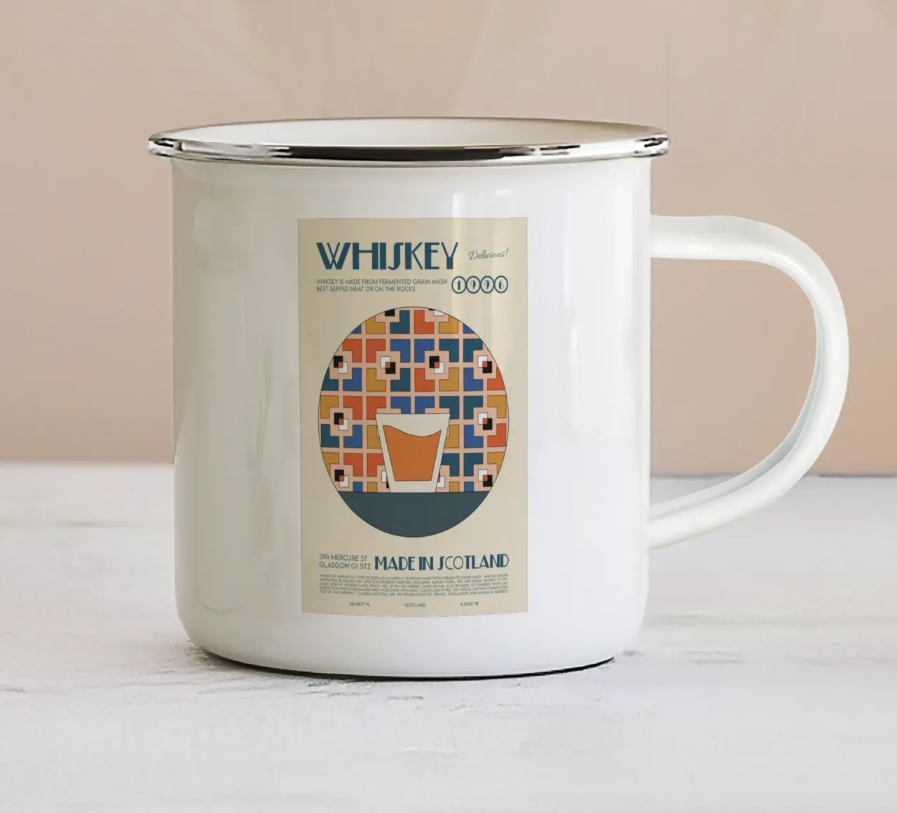Stampa Whiskey d'epoca tazza in smalto da noahmiss