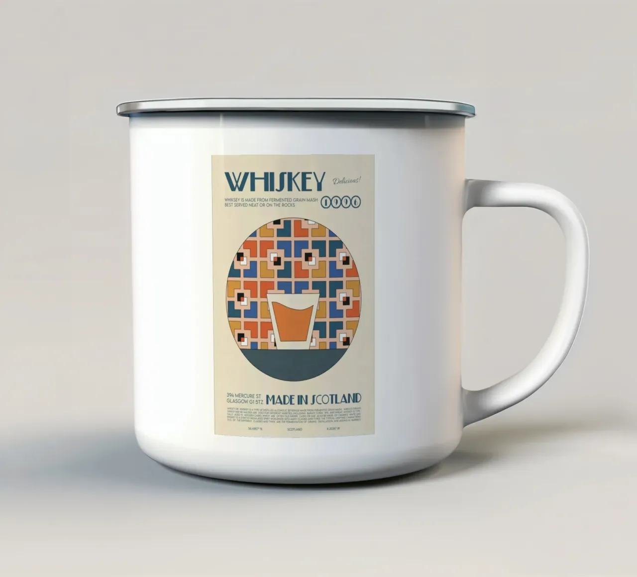 Stampa Whiskey d'epoca tazza in smalto da noahmiss