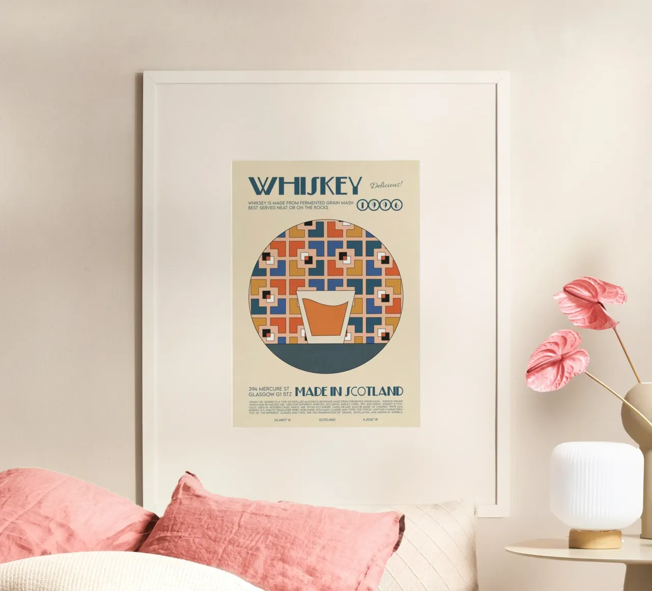 Stampa Whiskey d'epoca poster con telaio in alluminio da noahmiss