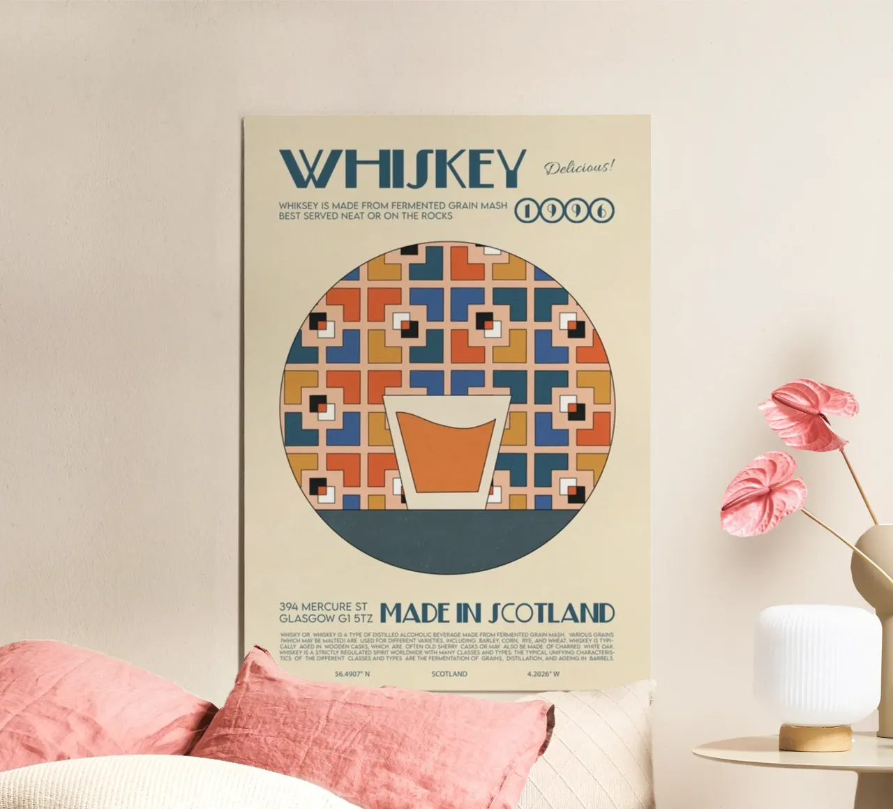 Stampa Whiskey d'epoca poster con telaio in alluminio da noahmiss