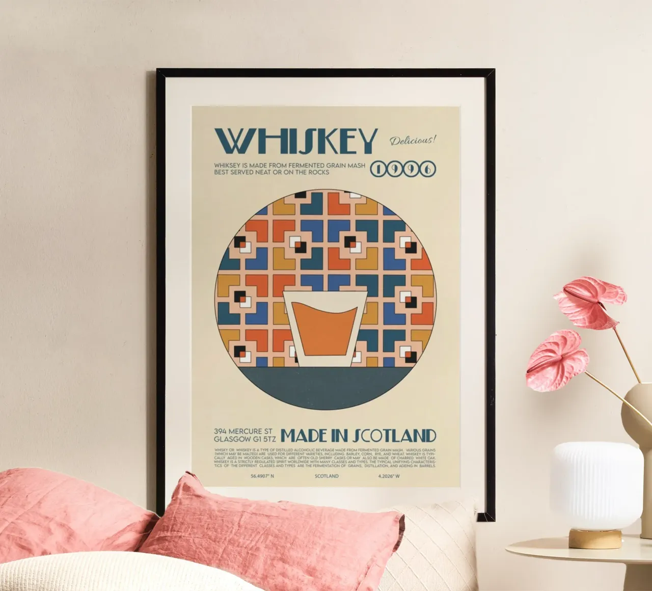 Stampa Whiskey d'epoca poster con telaio in alluminio da noahmiss