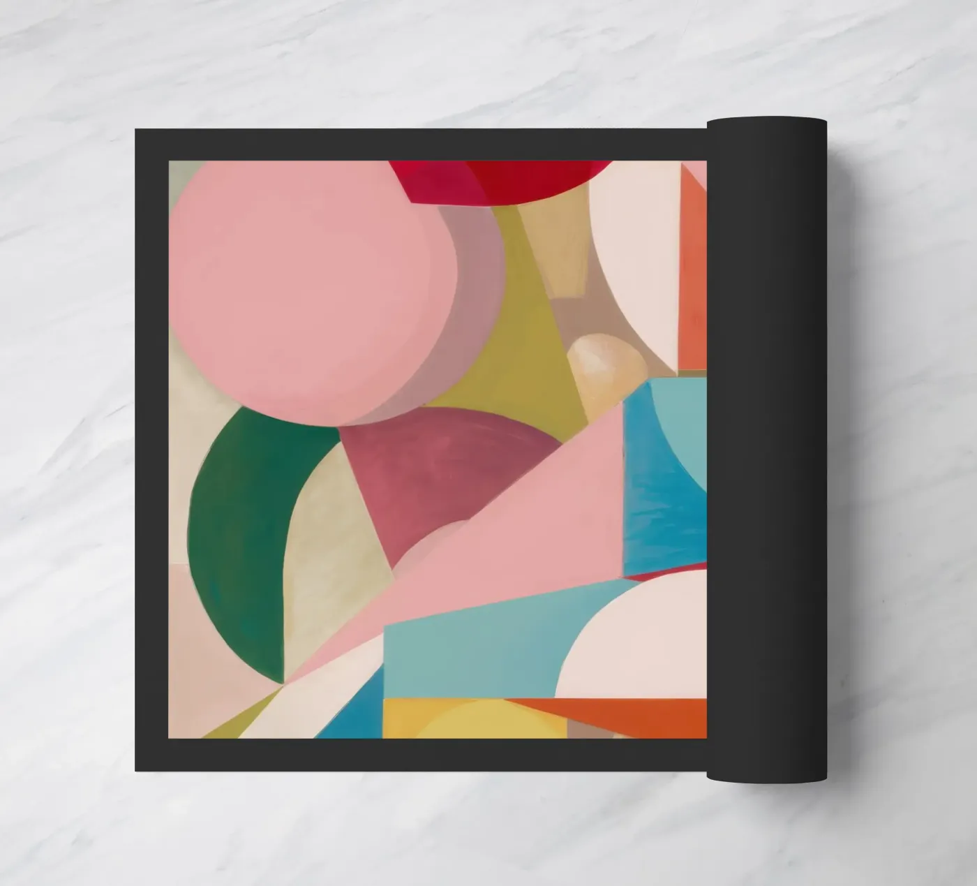 Geometric Color Fields doormat by Snow Mist