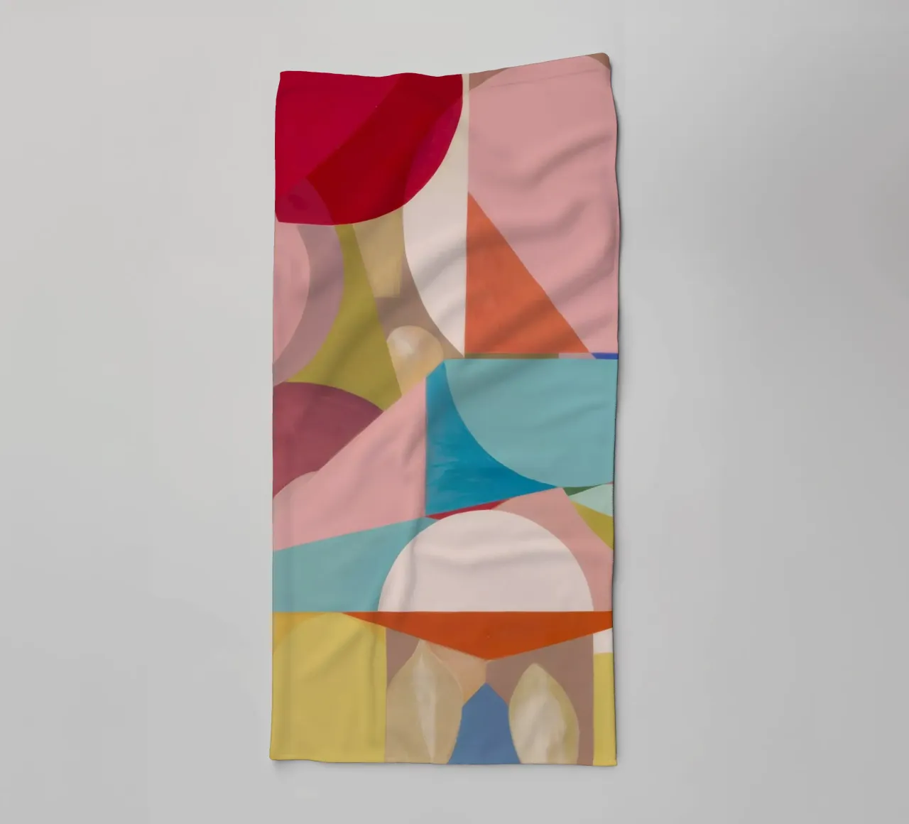 Geometric Color Fields towel by Snow Mist
