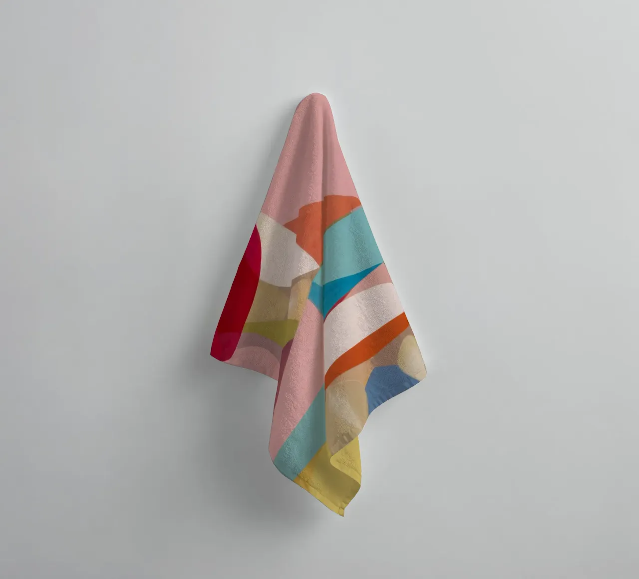 Geometric Color Fields towel by Snow Mist