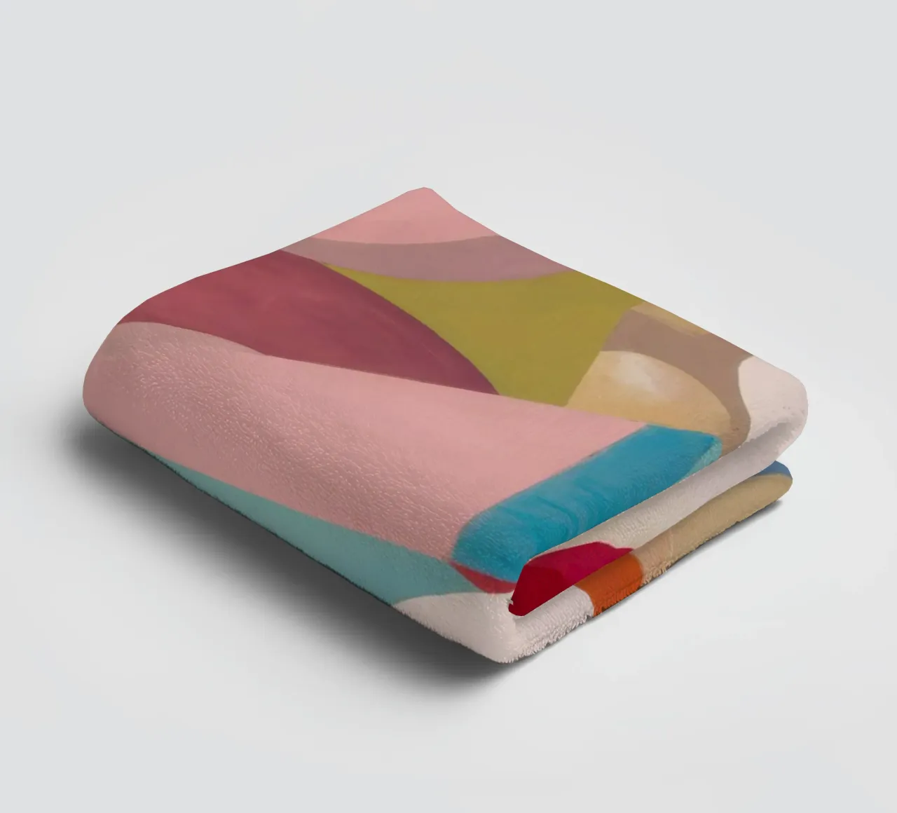 Geometric Color Fields towel by Snow Mist
