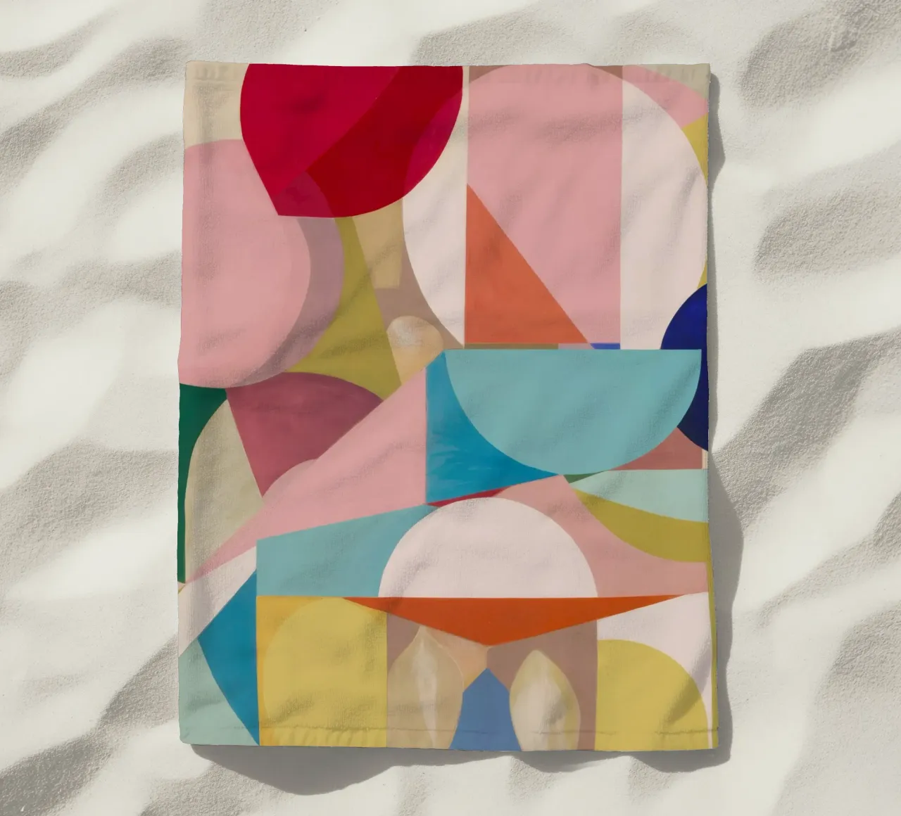 Geometric Color Fields beach towel by Snow Mist