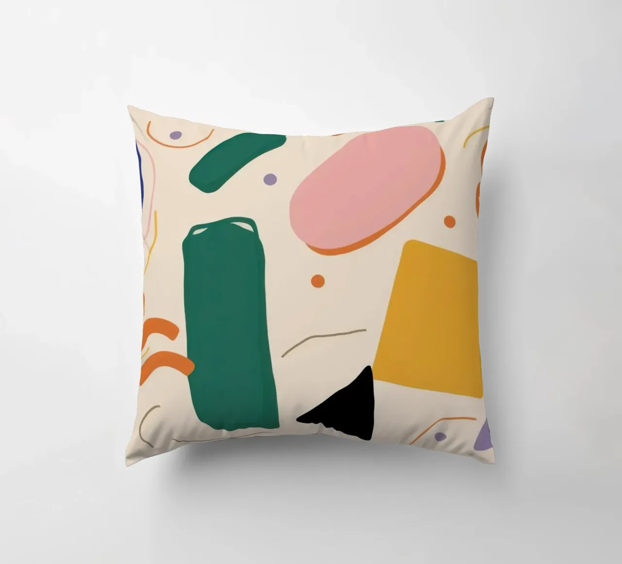 Minimalist Shape Pattern decorative cushion by Snow Mist