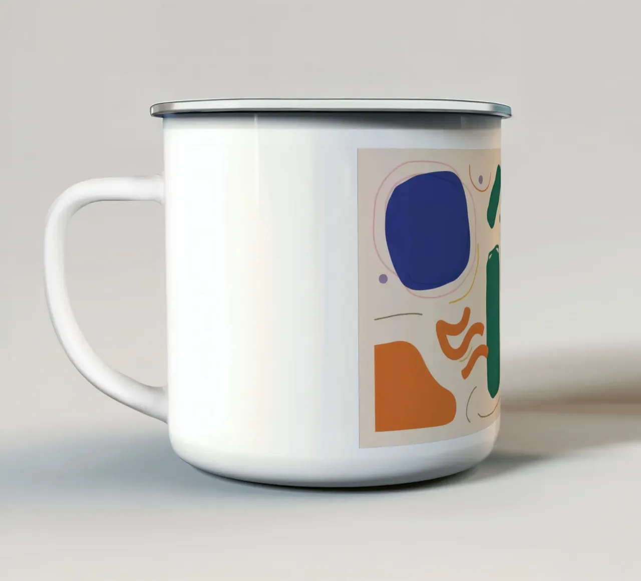 Minimalist Shape Pattern enamel mug by Snow Mist