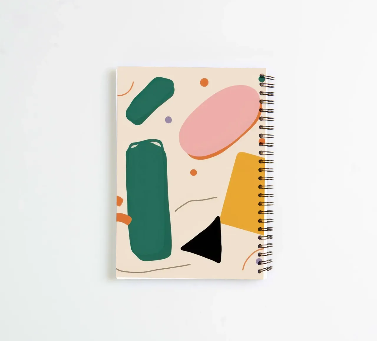 Minimalist Shape Pattern spiral notebook by Snow Mist