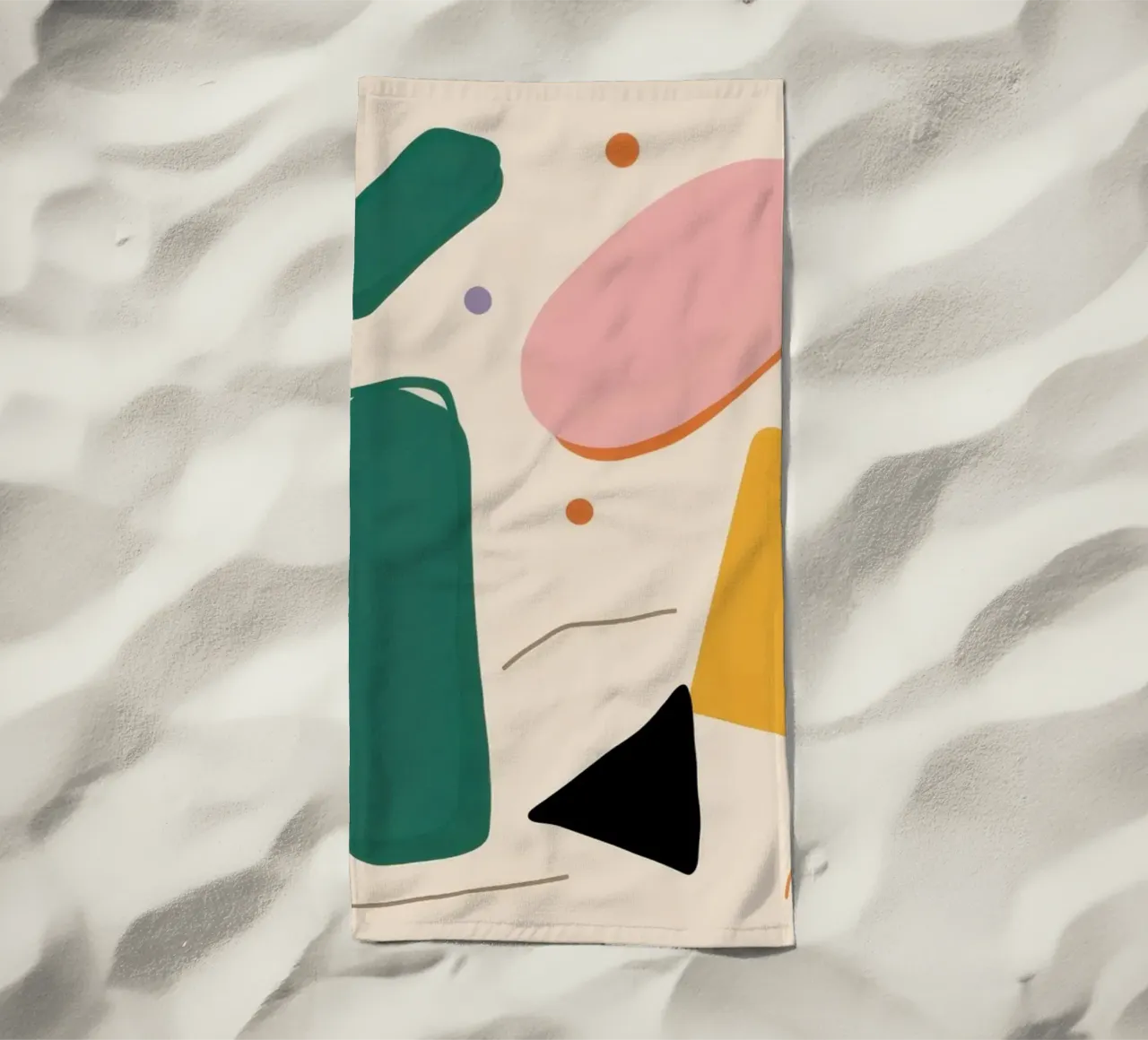 Minimalist Shape Pattern beach towel by Snow Mist