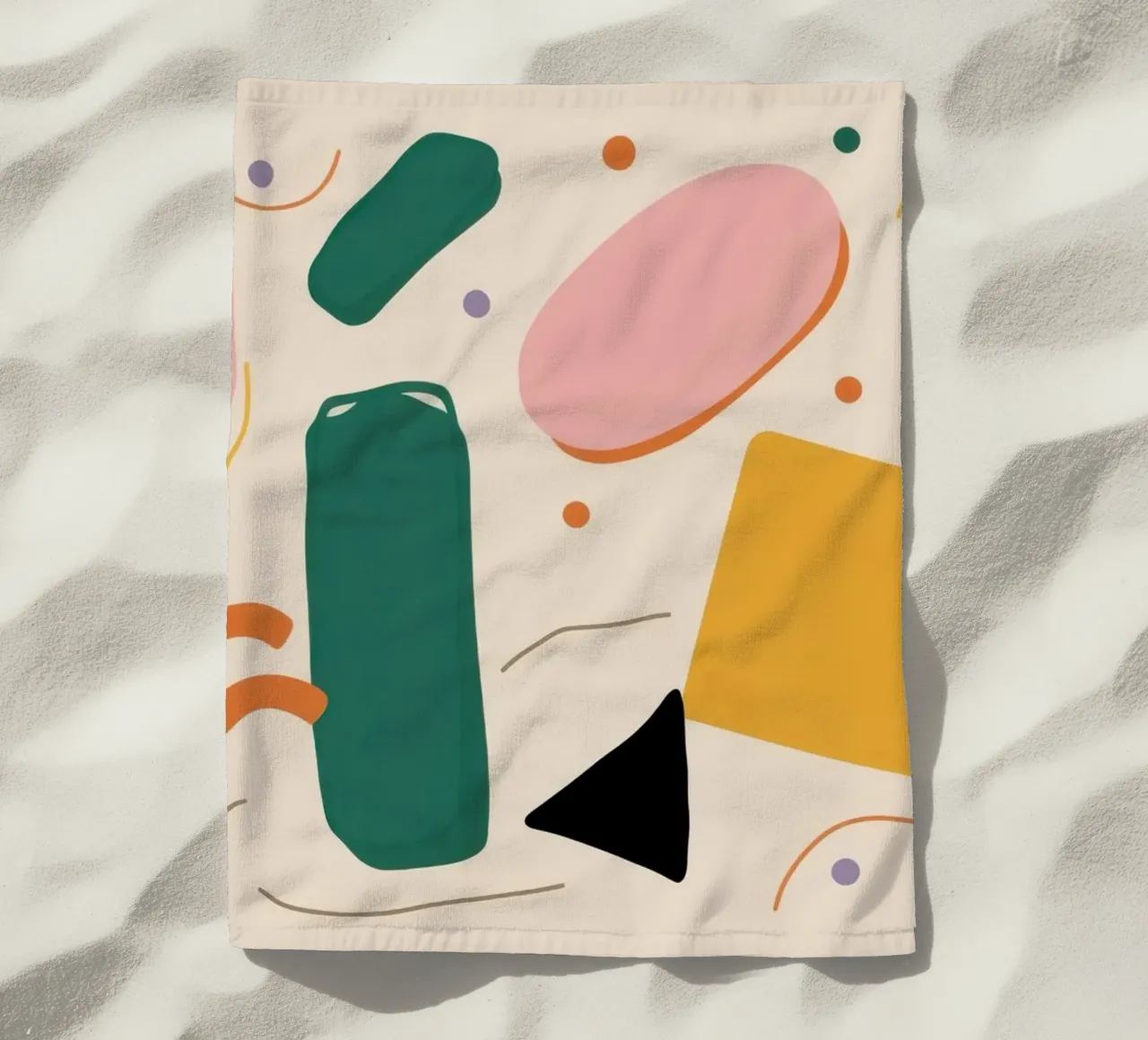 Minimalist Shape Pattern beach towel by Snow Mist