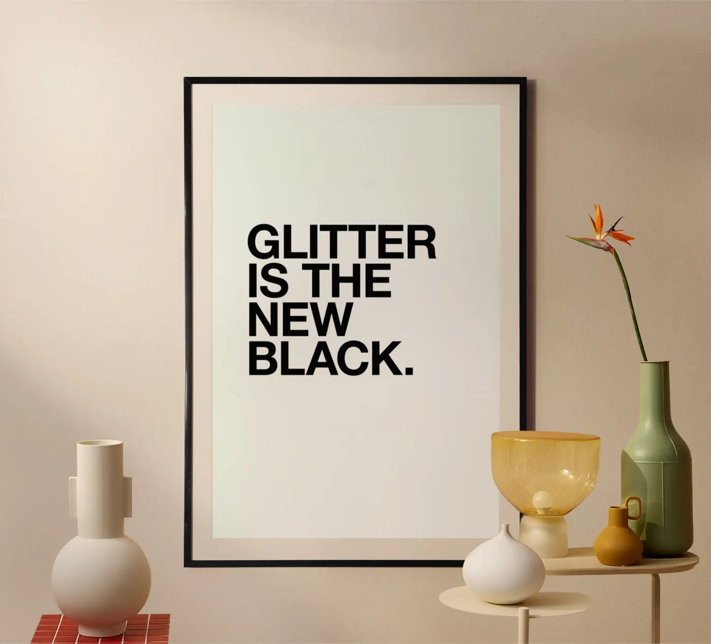Glitter black poster van Studio One