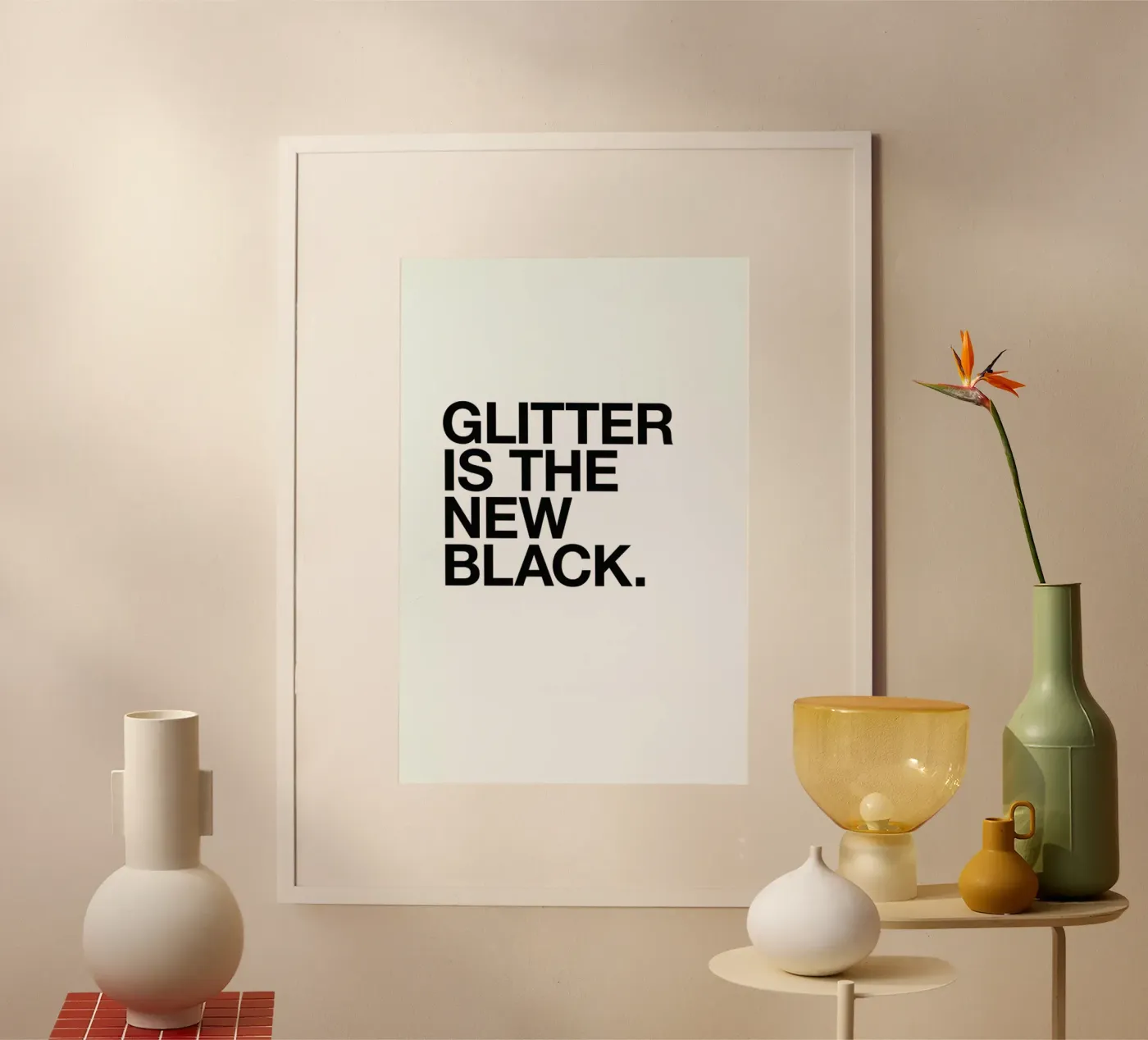 Glitter black poster van Studio One