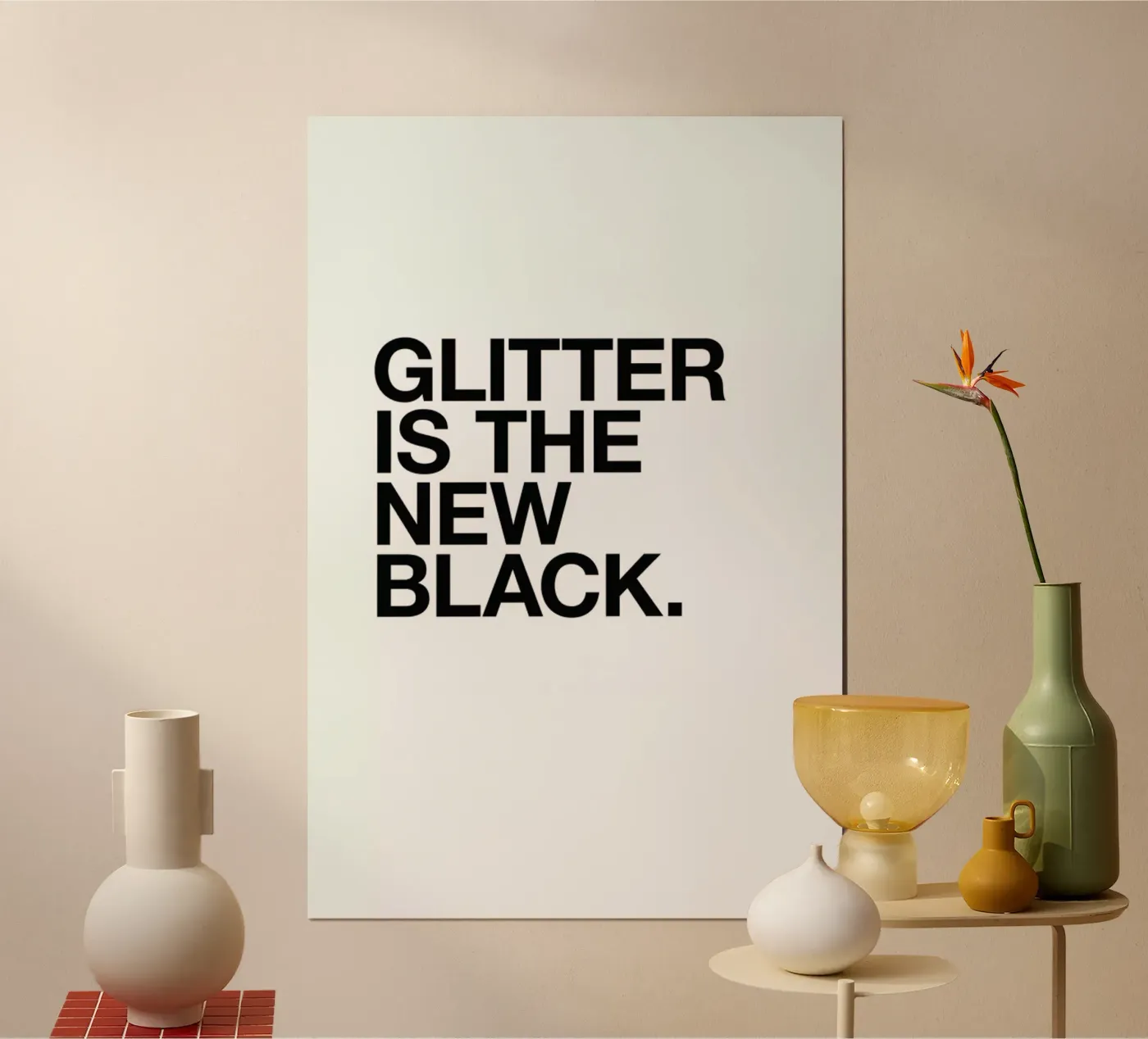 Glitter black poster van Studio One