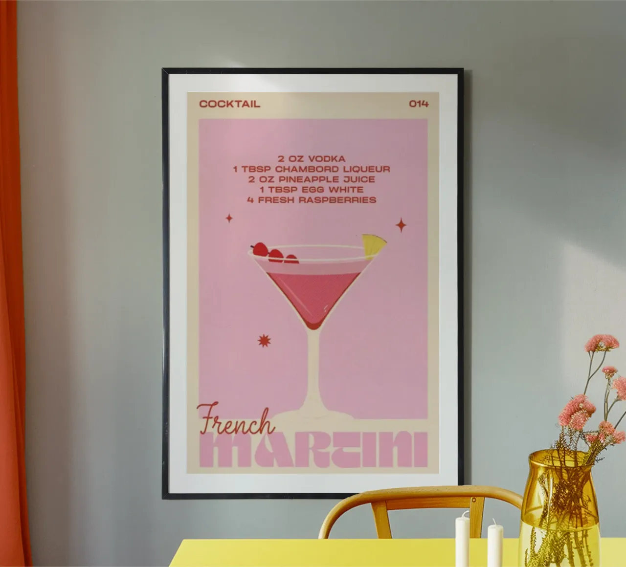 Martini Francese Vintage poster con telaio in legno da noahmiss