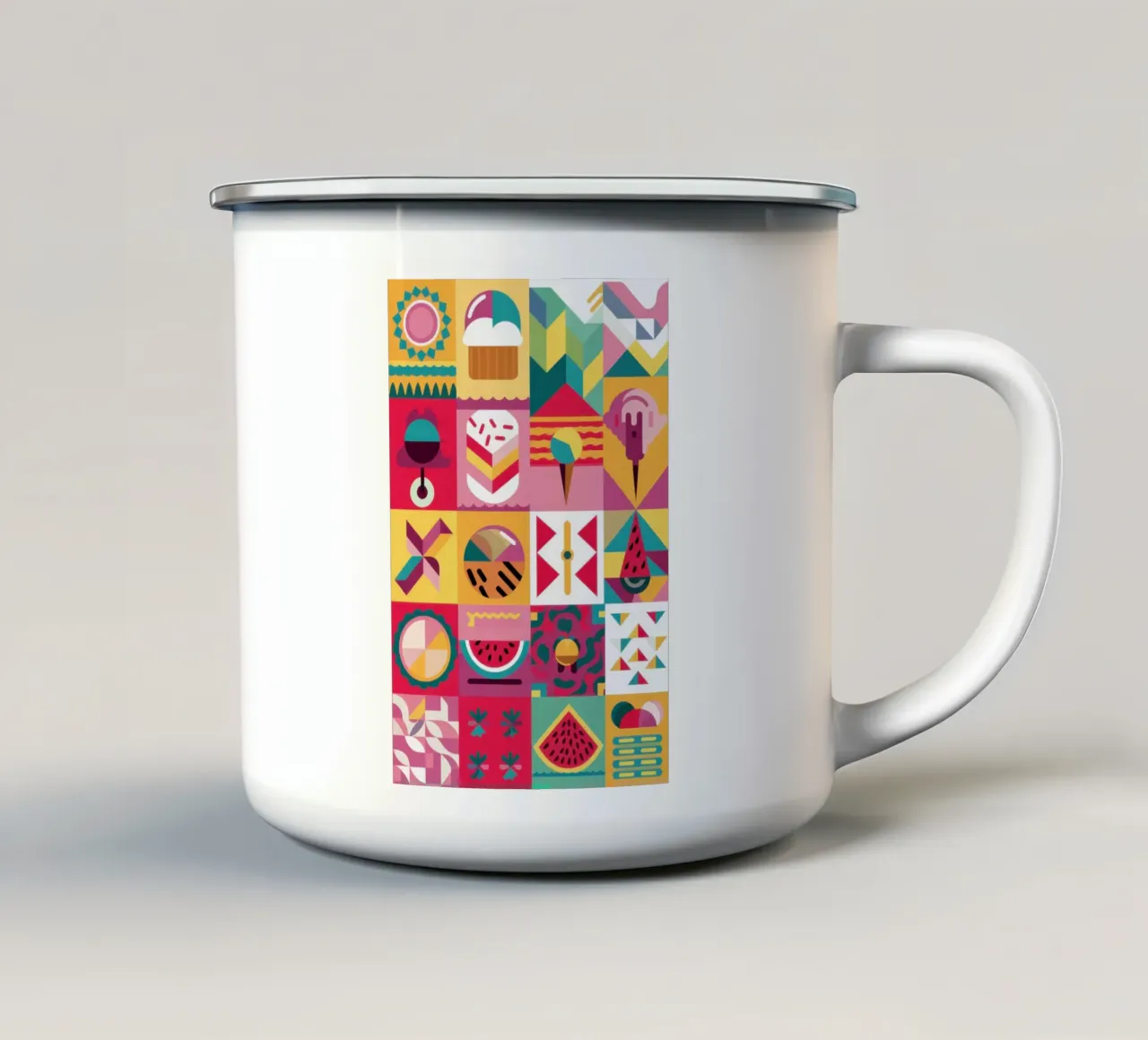 Arte popolare trapuntata tazza in smalto da Nova Glaze