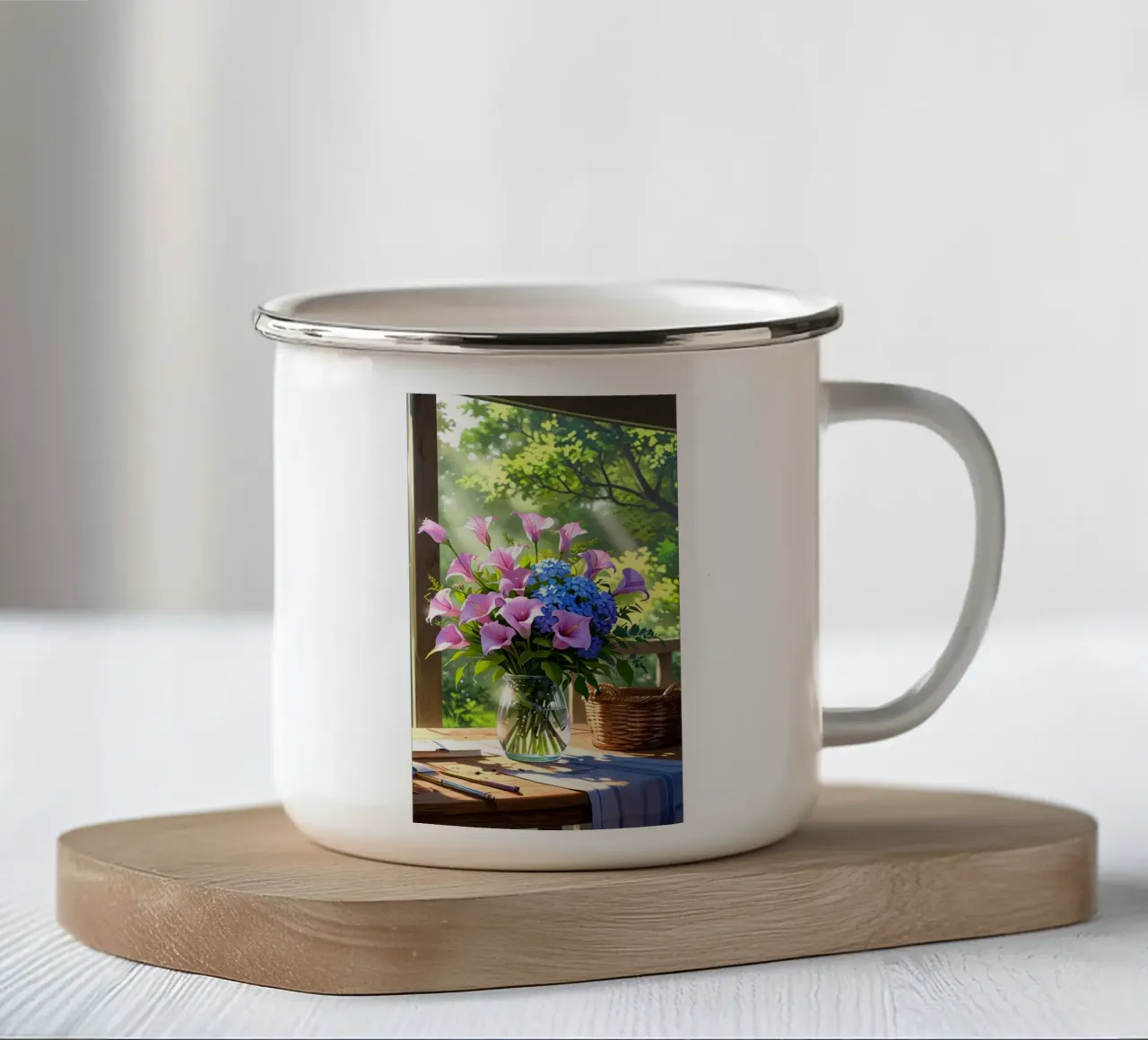 Purple Flower Vase tazza in smalto da Jeff Studio
