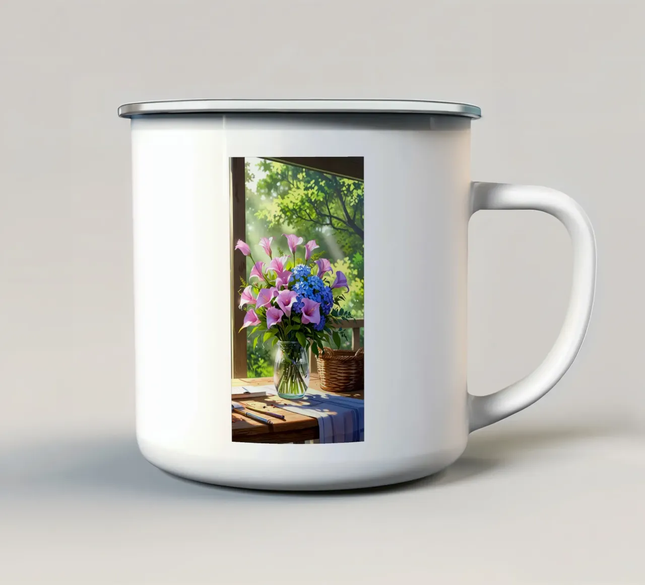Purple Flower Vase tazza in smalto da Jeff Studio