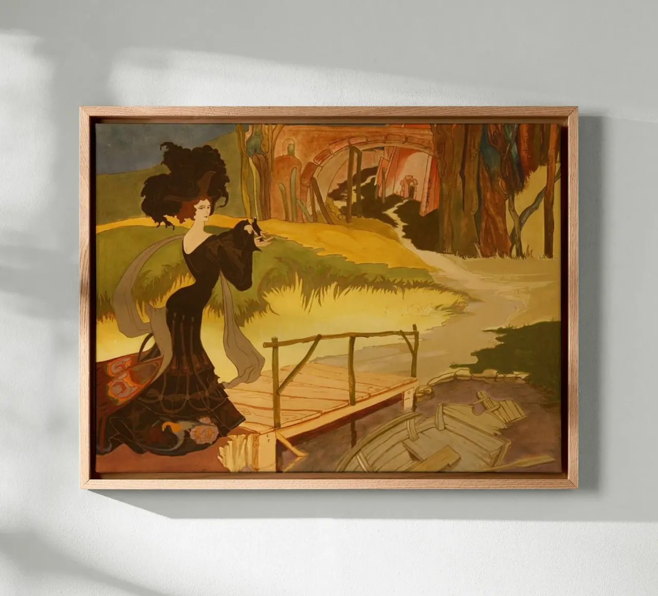 Georges de Feure Donna sul ponte tela con Cornice a cassetta da marycome