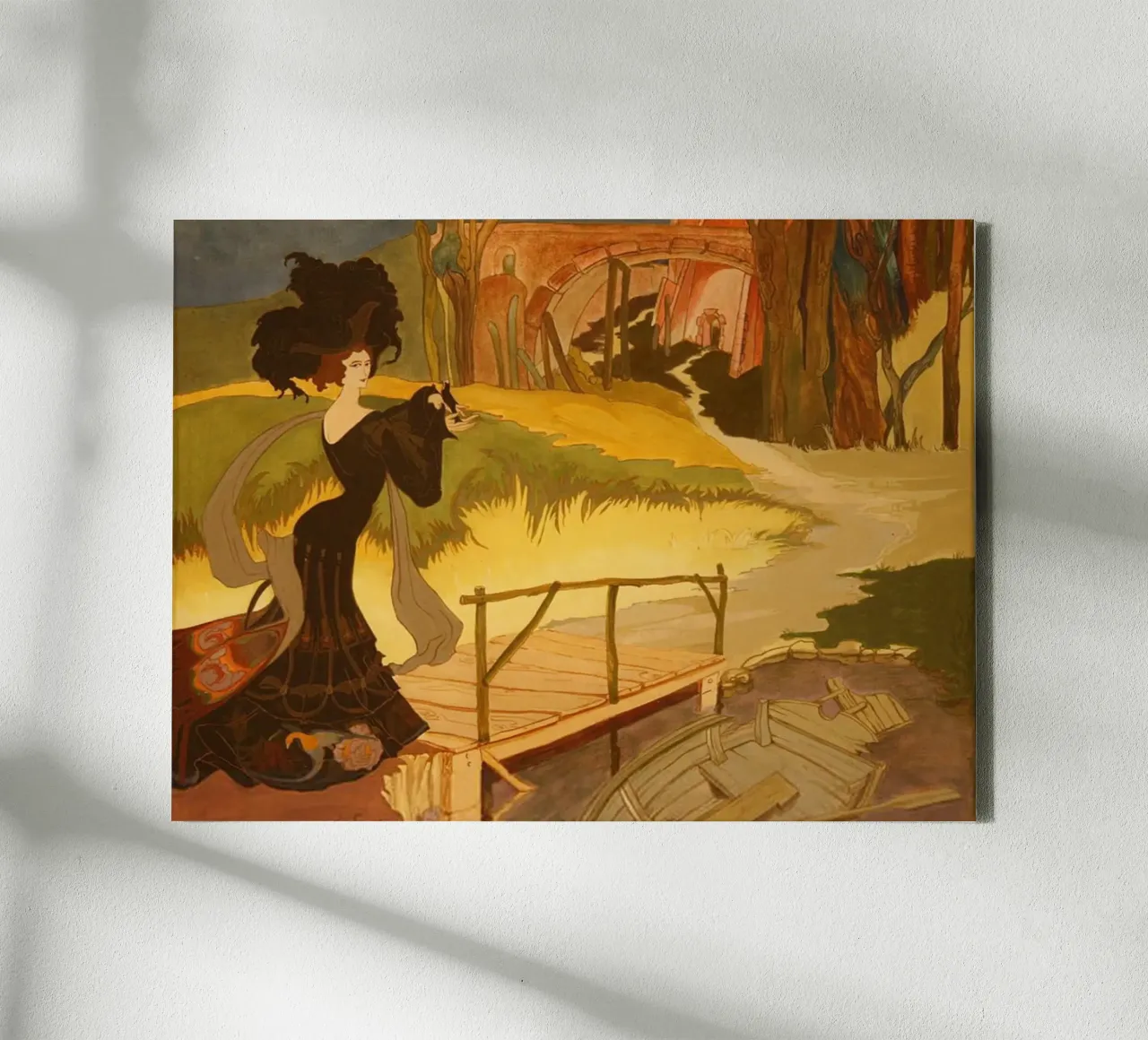 Georges de Feure Donna sul ponte tela con Cornice a cassetta da marycome