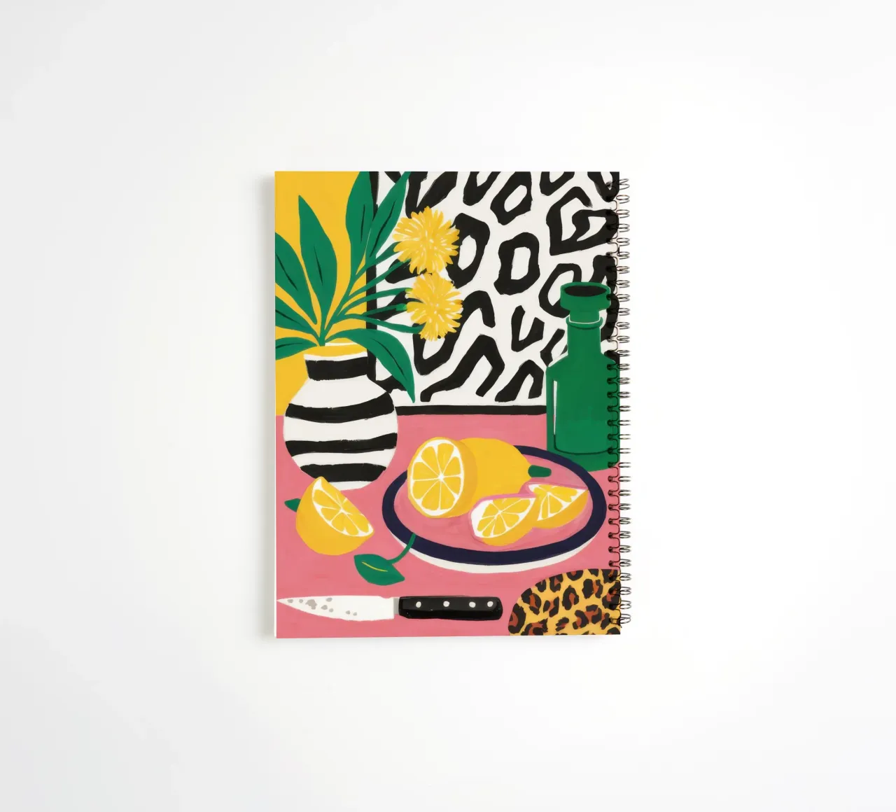 Lemon and Leopard Print spiral notebook by Nova Glaze