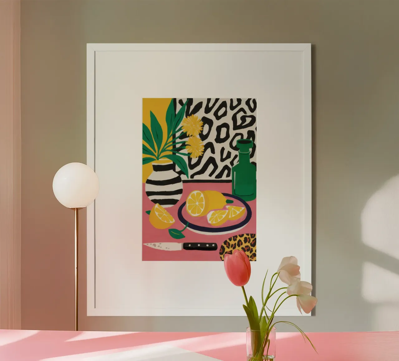 Zitrone und Leopardenmuster Poster von Nova Glaze