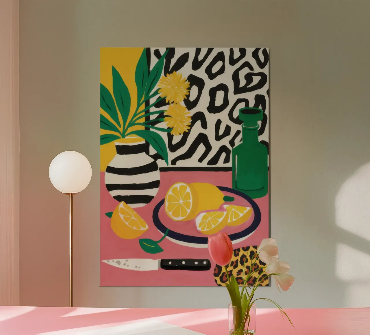 Zitrone und Leopardenmuster Poster von Nova Glaze
