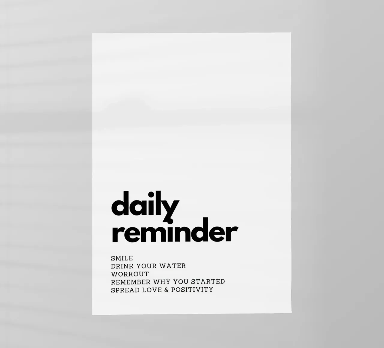 "daily reminder" pellicola backlit da Type & Tape