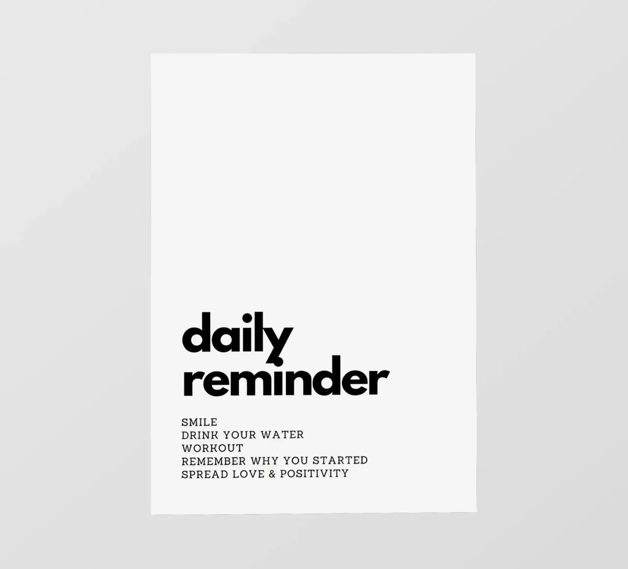 "daily reminder" telo in pvc da Type & Tape