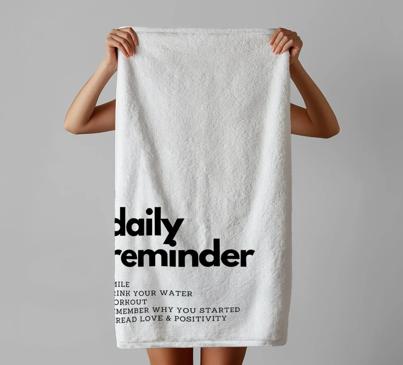 "daily reminder" asciugamano da bagno da Type & Tape