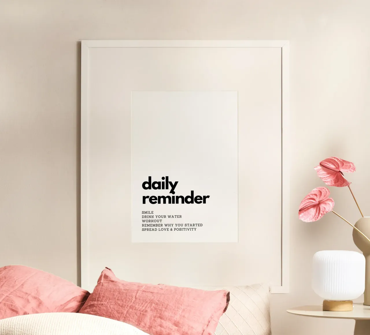 "daily reminder" poster con telaio in alluminio da Type & Tape